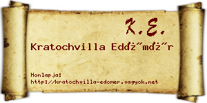 Kratochvilla Edömér névjegykártya